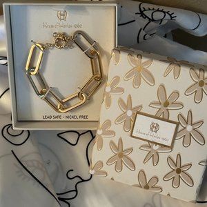 NWOT House of Harlow 1960 Gold-tone Paperclip Bracelet